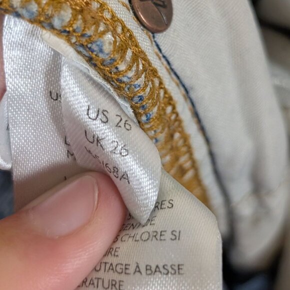 Free People Vixen Cigarette Jeans Vintage Wash Raw Hem Distressed sz 26 Casual - Picture 3 of 8